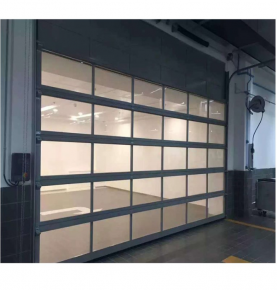 Contemporary Aluminum & Clear Tempered Glass Garage Door