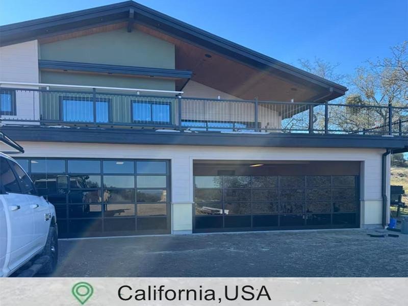 Aluminum Black Glass Garage Door ,California,USA