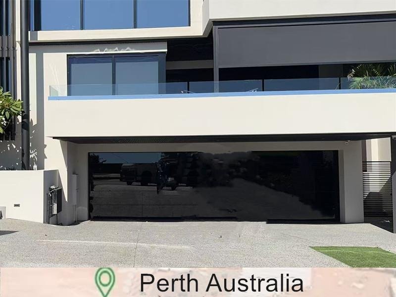 Frameless Black Glass Garage Door,Perth Australia