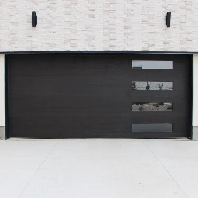 Flush Steel Garage Door with Side Windows