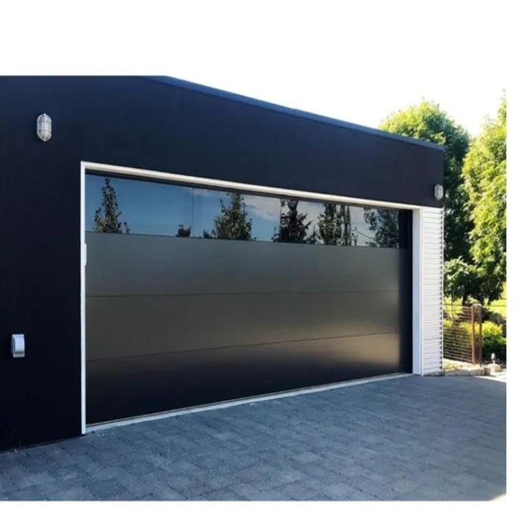Flush Aluminum Garage Door with Mirror Glass View