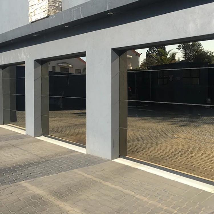 2025 Hot Sale High Quality Electric Frameless Black Glass Sectional Overhead Garage Door for Villas