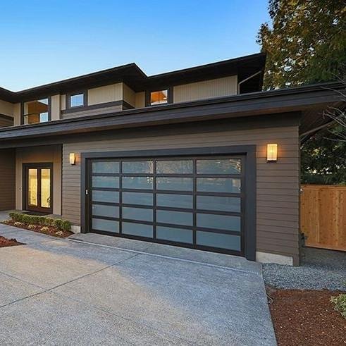 Aluminum Full-view China Tempered Glass Sectional Garage Door