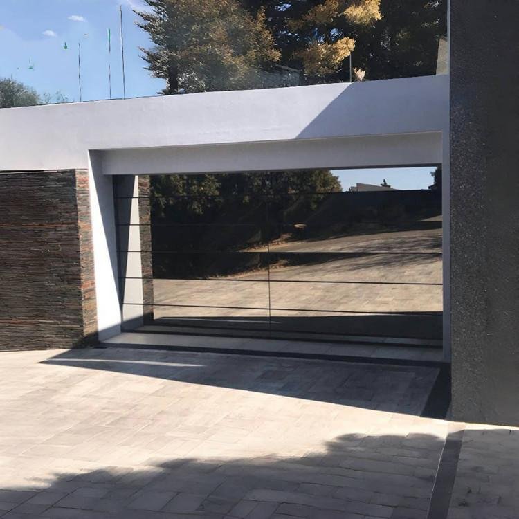 frameless mirror glass garage door 4