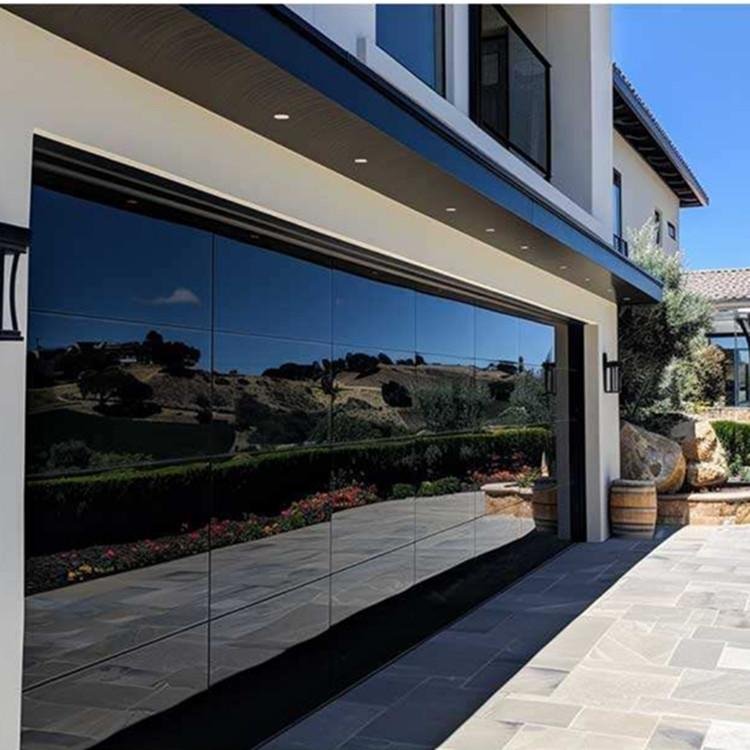 frameless mirror glass garage door 6