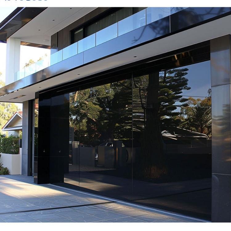 frameless mirror glass garage door 7