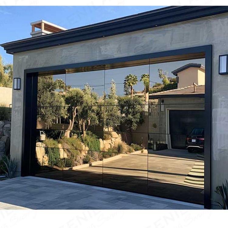 frameless mirror glass garage door 5