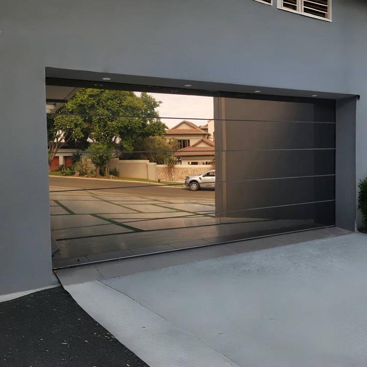 frameless mirror glass garage door 1