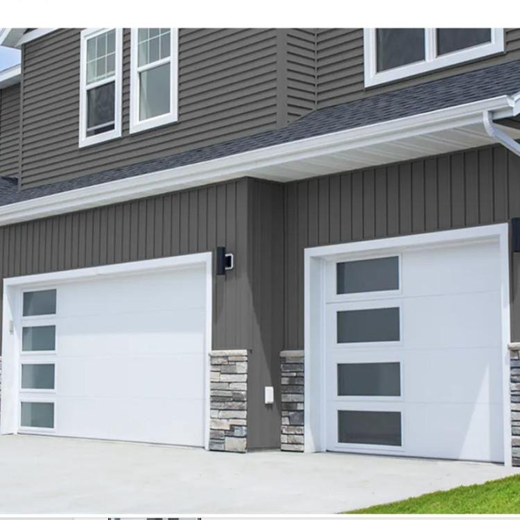 flush steel garage door with side windows 17