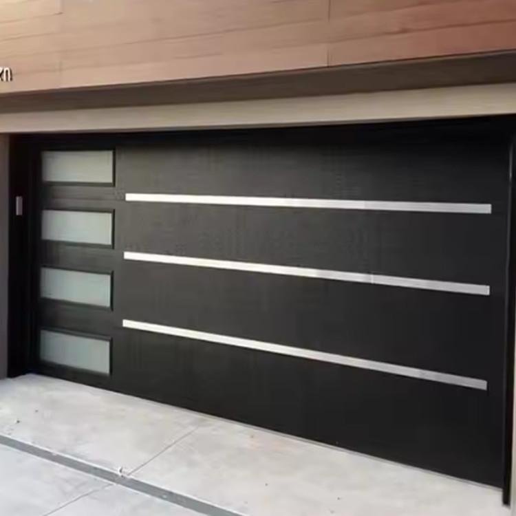 flush steel garage door with side windows 14