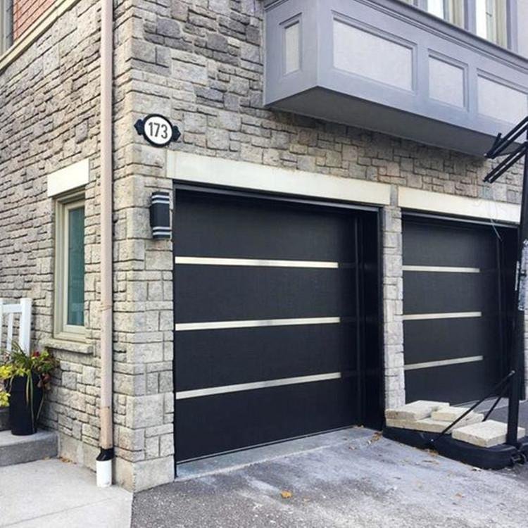 flush steel garage door with side windows 16