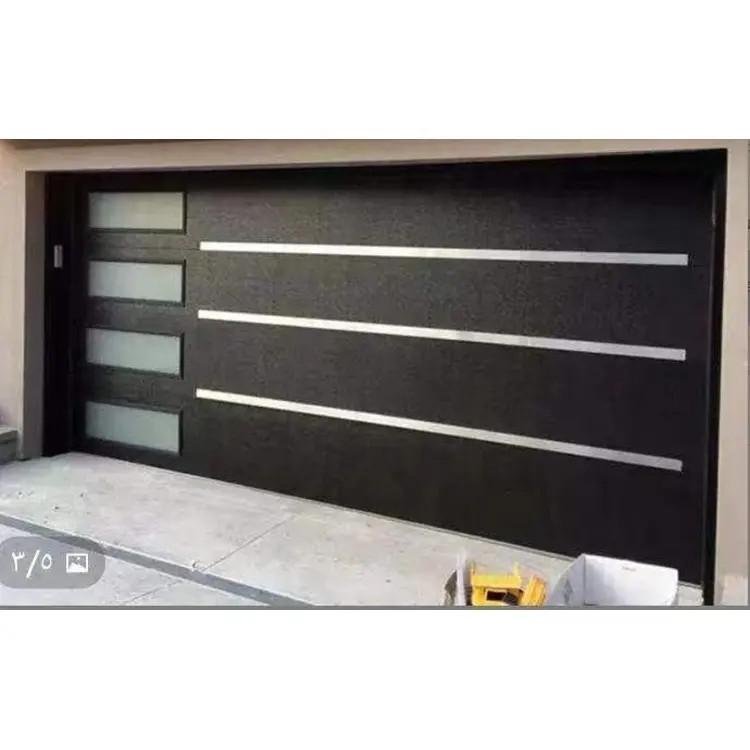 flush steel garage door with side windows 5
