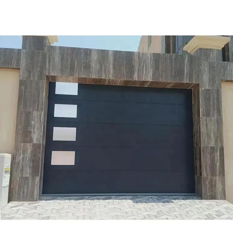 flush steel garage door with side windows 6