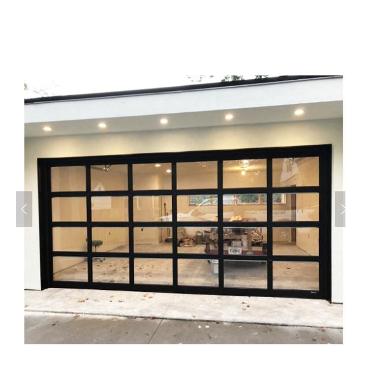 Custom Electric Sectional Garage Door Modern Design Aluminum Alloy Finished for Villa Cheap Full View Garage