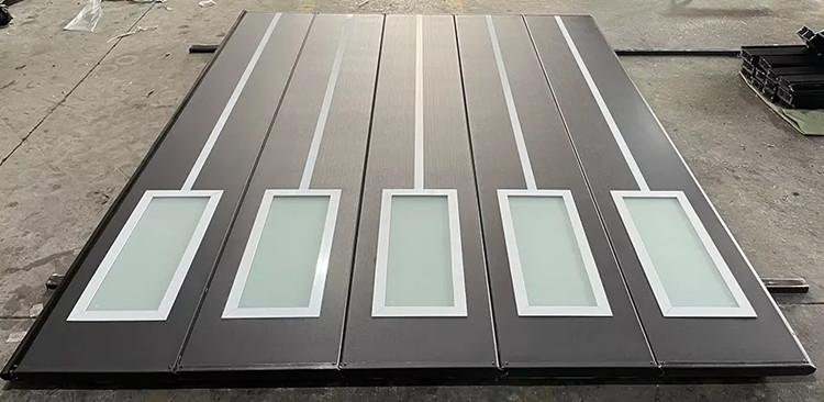 flush steel garage door with side windows 23