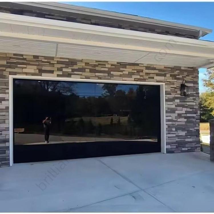 Frameless Reflective Glass Garage Door 3