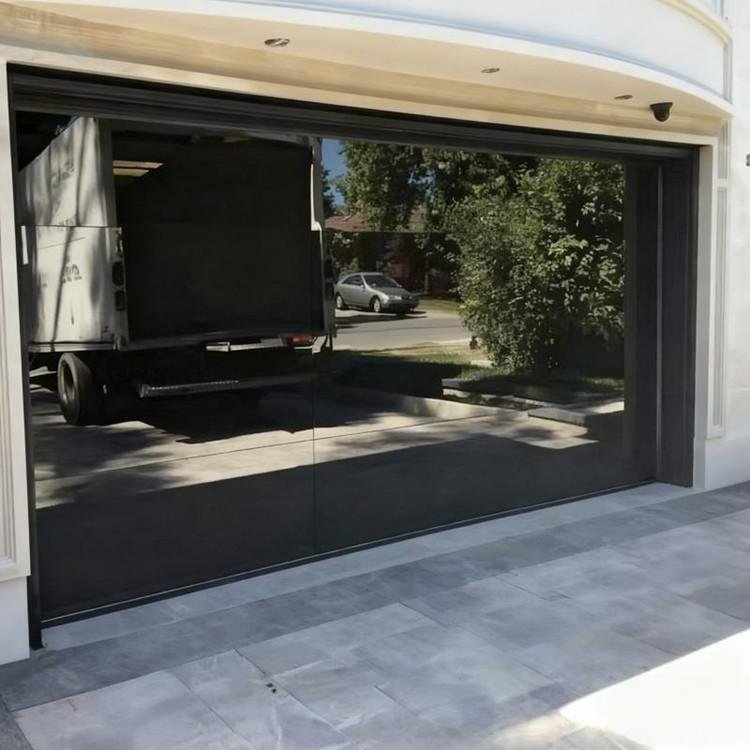 Motorized Frameless Mirror Glass Garage Door 1